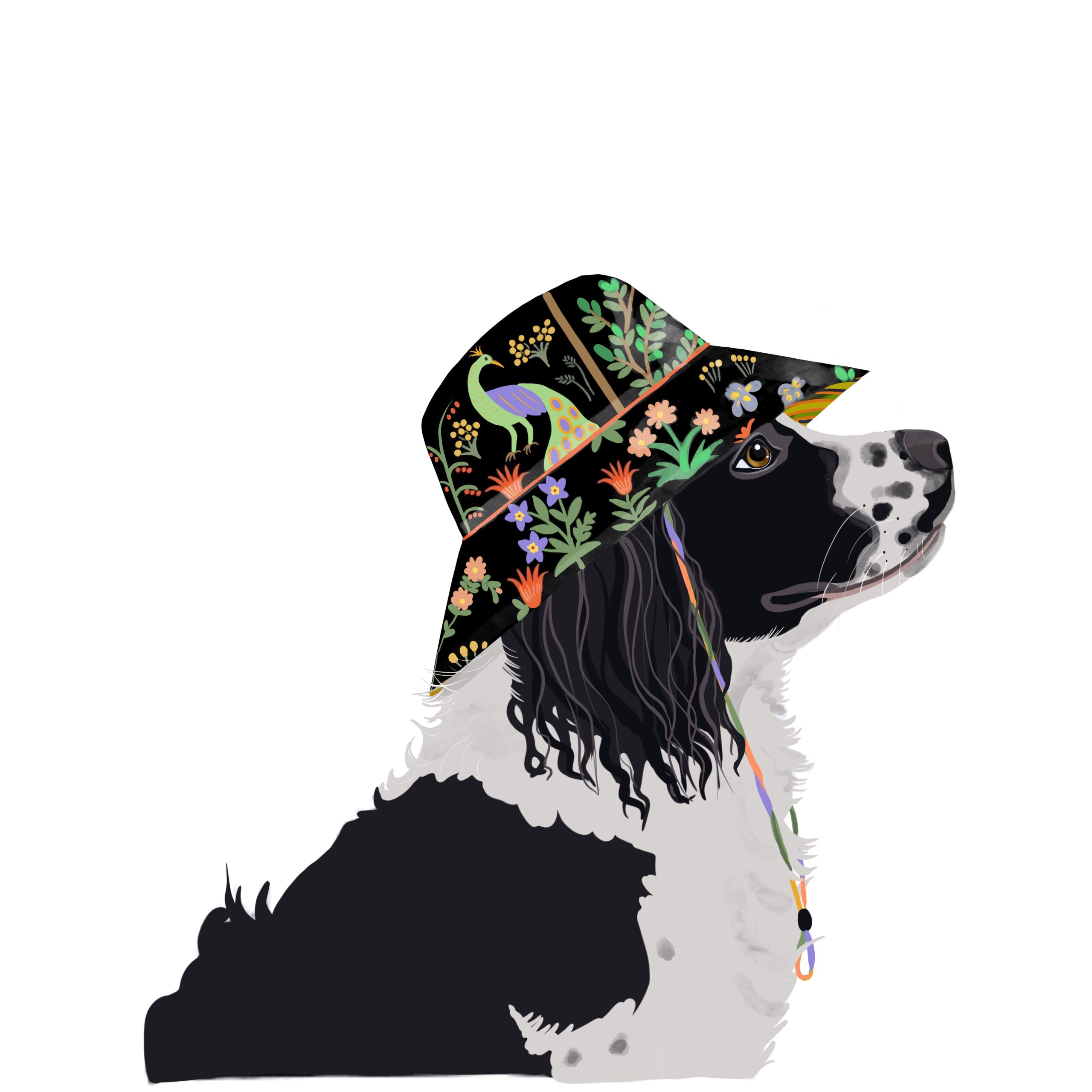 Liza_Burns_Black Springer in Hat_2024_Giclee_20x20 framed $265 (1)