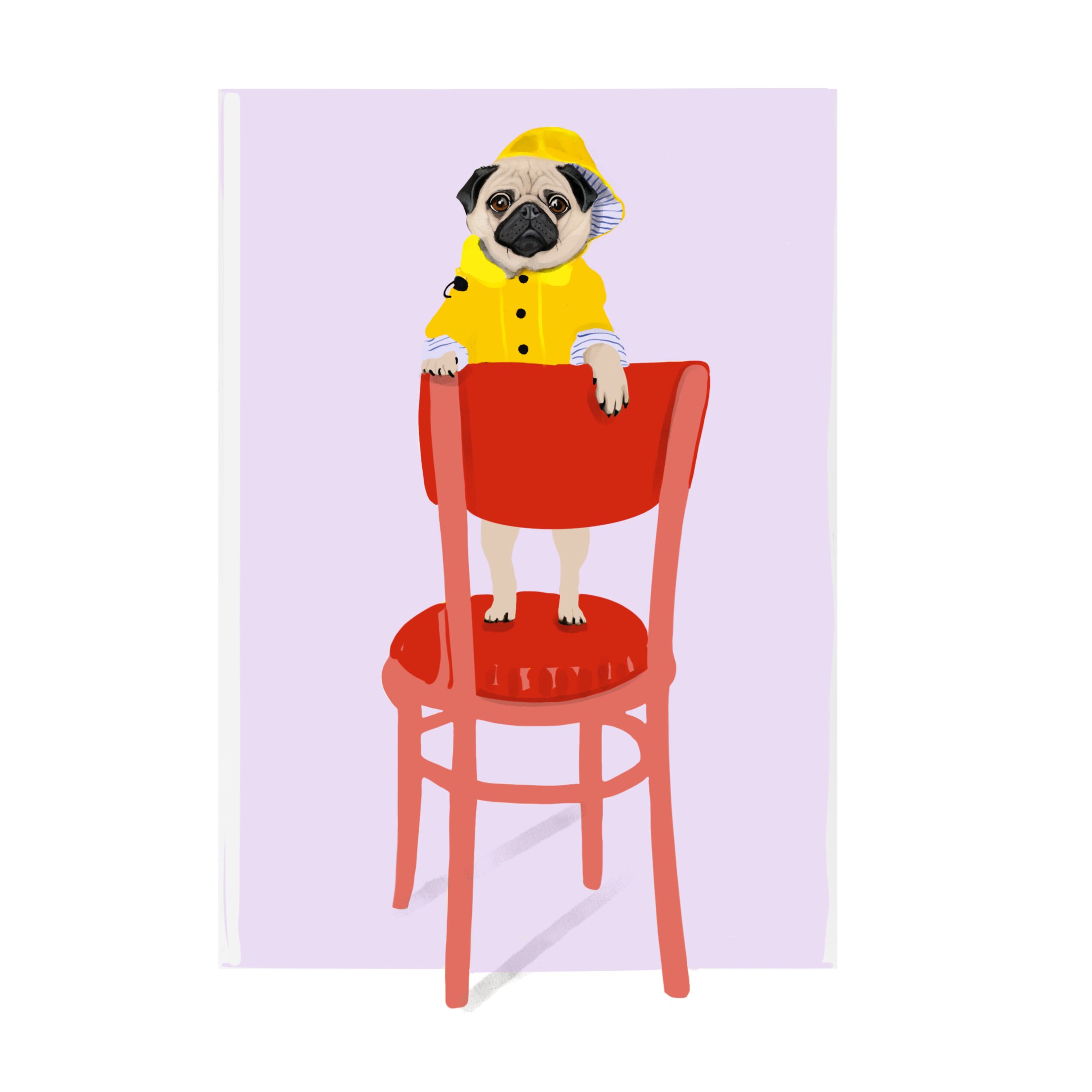 Liza_Burns_Pug on Chair_2024_Giclee_20x18 framed $255